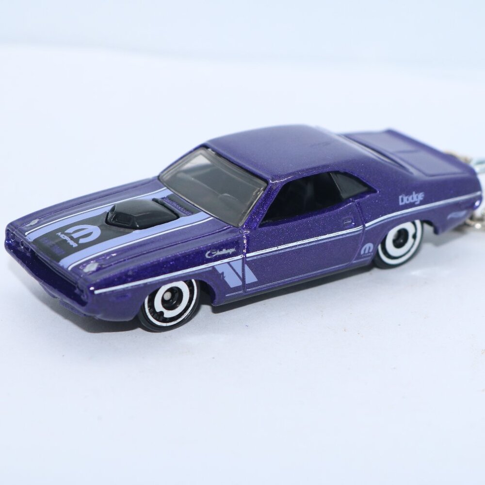 Hot Wheels purple challenger custom keychain